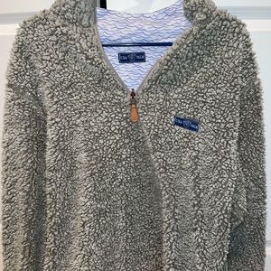 Reversible USA Palm 1/4 zip sweater.